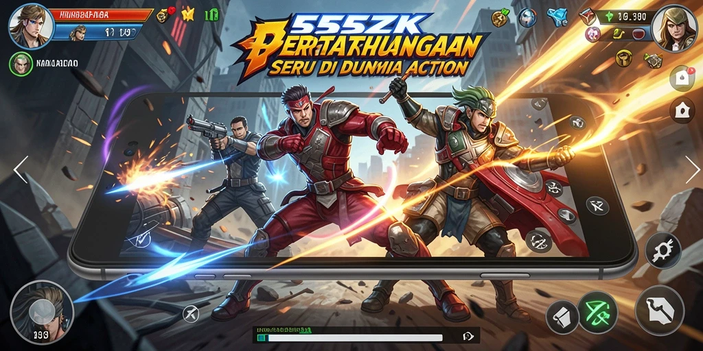 Tampilan seru gameplay 555ZK yang penuh aksi.