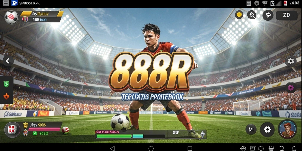 Tampilan gameplay taruhan olahraga di aplikasi 888R.
