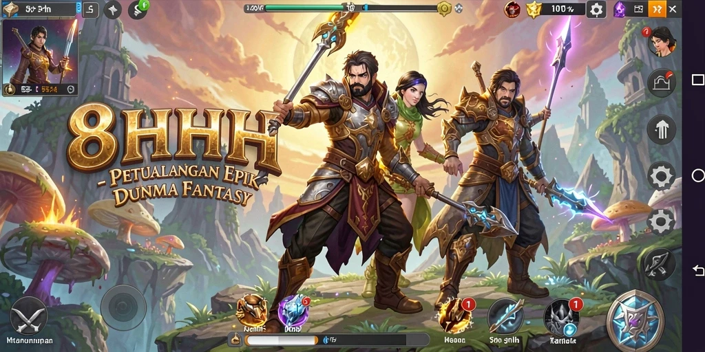 Screenshot menunjukkan momen epik dalam petualangan RPG.