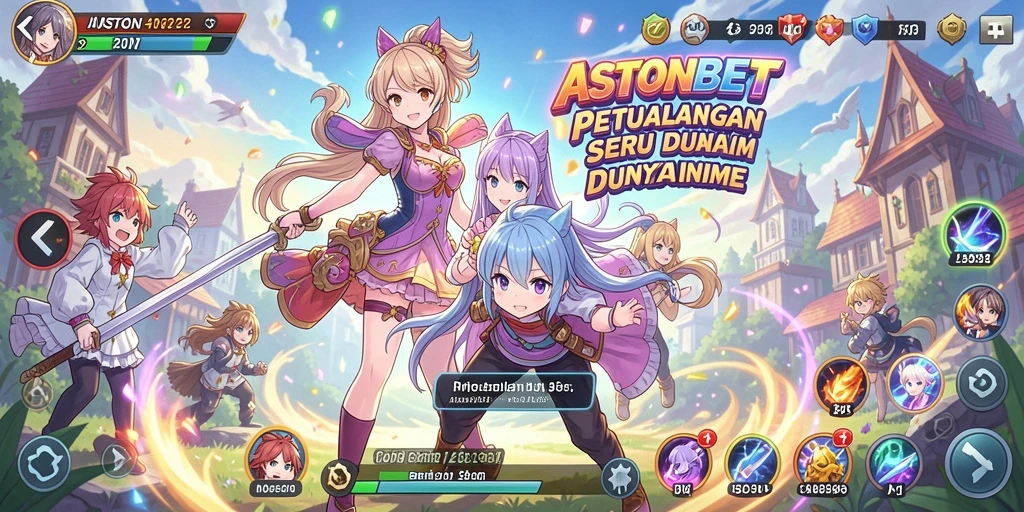 Tampilan gameplay yang memukau dari ASTONBET dengan karakter Anime.