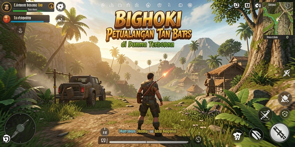 Tampilan gameplay BIGHOKI yang kaya dan mendebarkan dalam dunia terbuka.