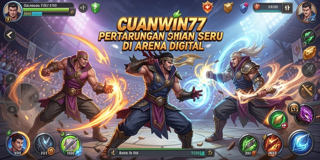 Screenshot gameplay CUANWIN77 menampilkan aksi pertarungan yang intens.