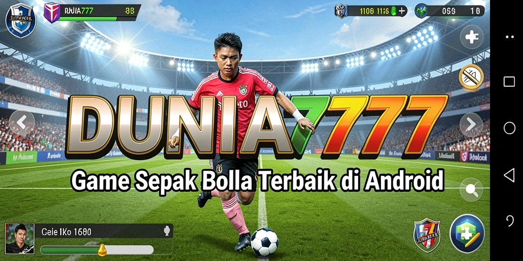 Tampilan gameplay sepak bola yang mendebarkan di DUNIA777.