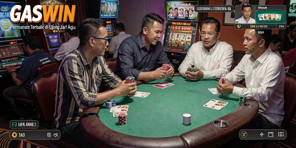 Screenshot GASWIN menampilkan gameplay Poker yang seru dan menarik.