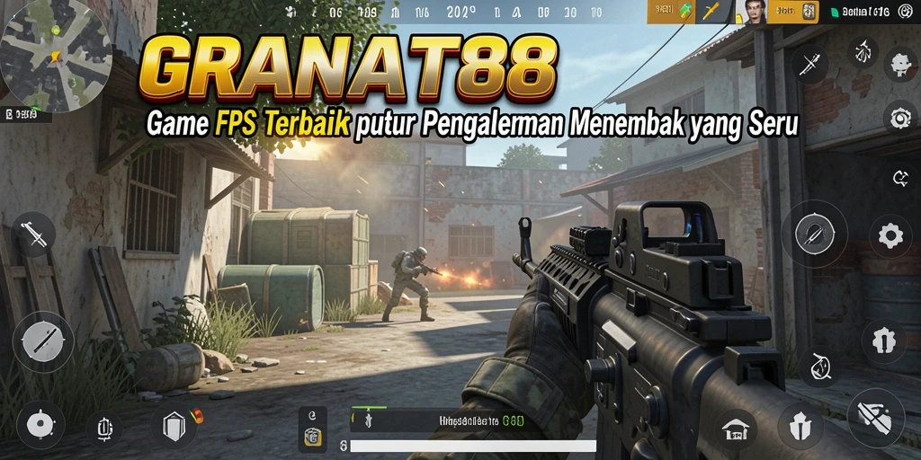 Screenshot gameplay mendebarkan dari GRANAT88 dengan aksi FPS intens.