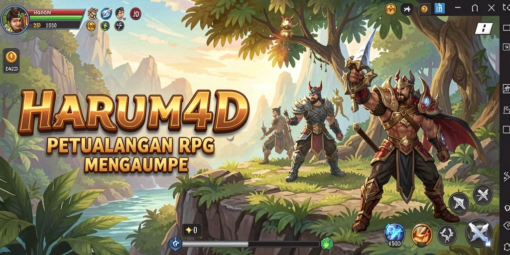 Tampilan gameplay RPG yang mendalam dan interaktif.
