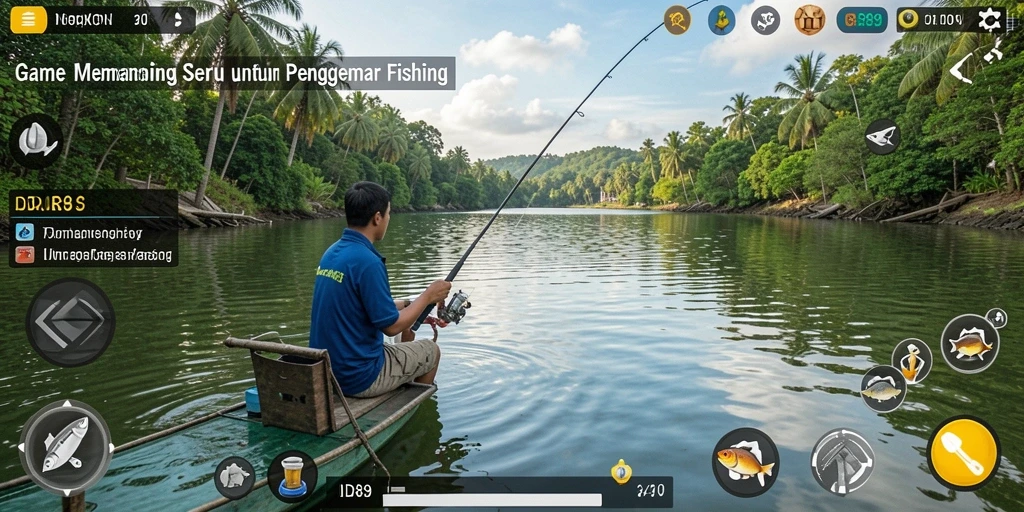 Tangkapan ikan besar dan suasana memancing yang realistis.