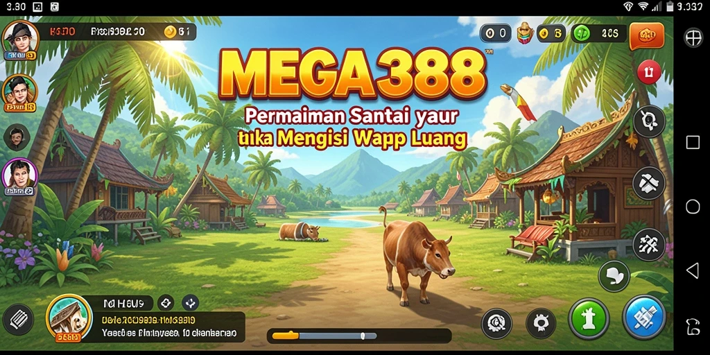 Tampilan gameplay MEGA388 yang seru dan penuh warna.