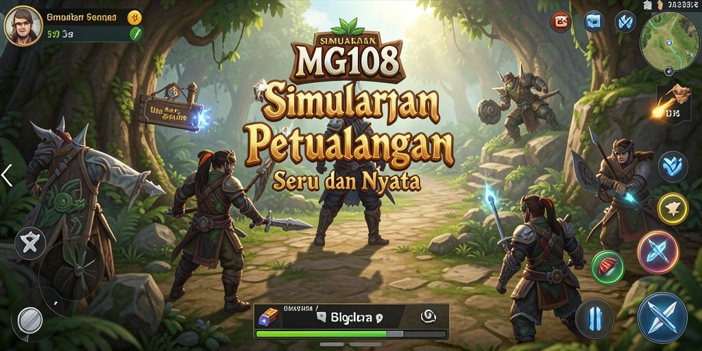 Tampilan utama MG108 menunjukkan aksi gameplay simulation yang menarik.