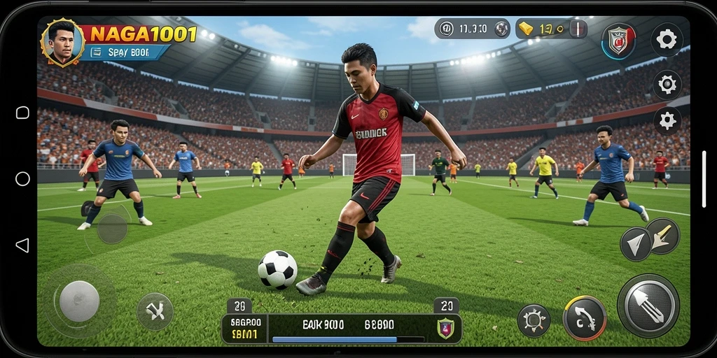 Screenshot gameplay NAGA1001 yang menampilkan aksi seru di lapangan.