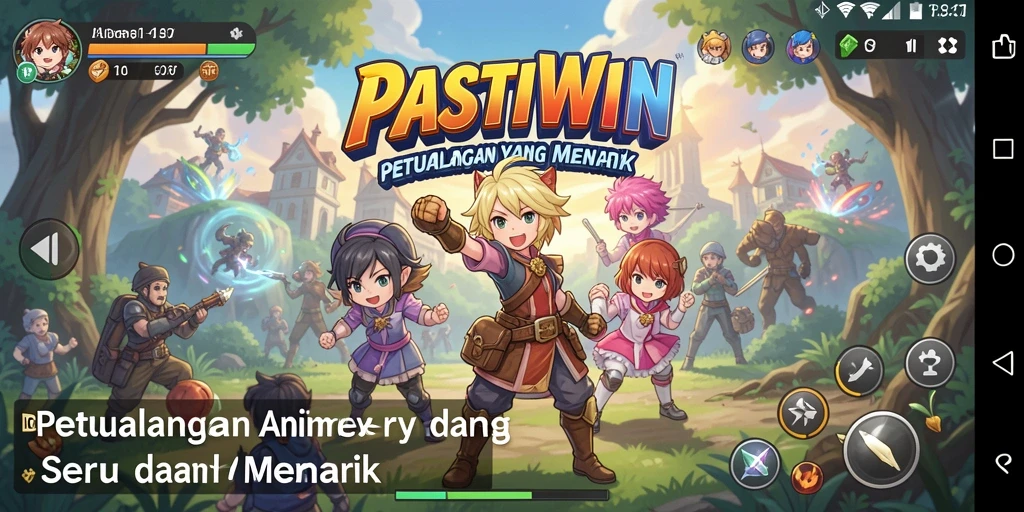 Tampilan keren dari gameplay PASTIWIN yang penuh aksi dan petualangan anime.