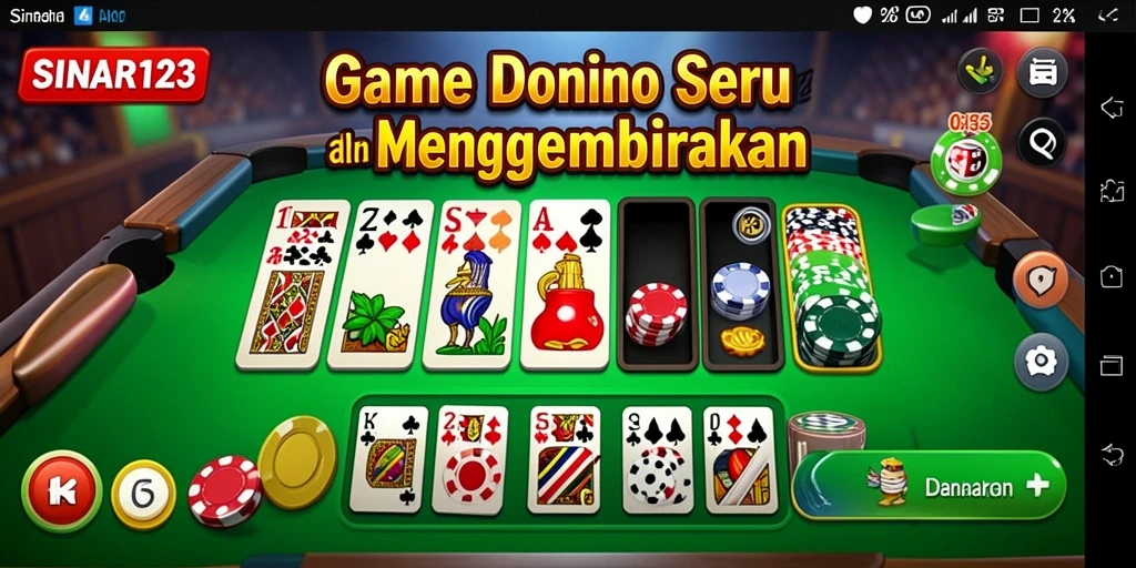 Tampilan permainan Domino yang seru dan interaktif di SINAR123.