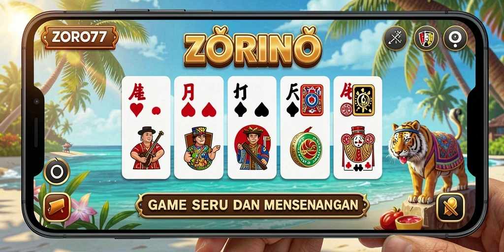 Tampilan gameplay seru ZORO77 dalam permainan Domino.